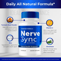 IDEAL PERFORMANCE Nerve Sync capsules on desk with morning coffee.
