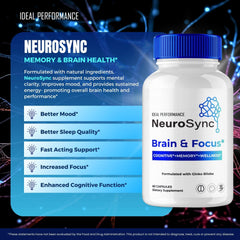 IDEAL PERFORMANCE Neuro Sync packaging artwork showcases all natural formula.