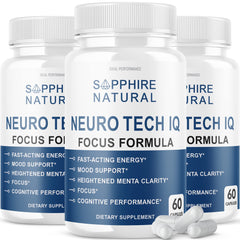 IDEAL PERFORMANCE Neuro Tech IQ bottle, supports daily focus during study or work.