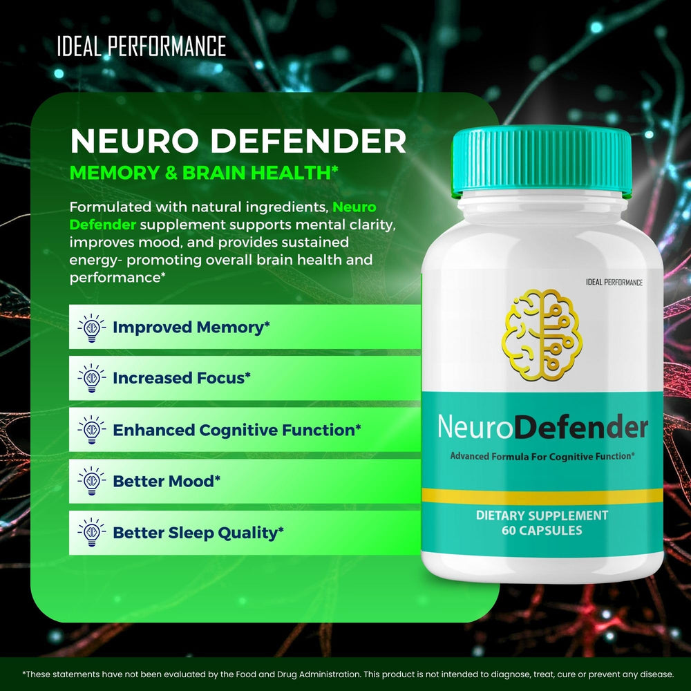 IDEAL PERFORMANCE Neuro Defender capsules in hand for on-the-go focus.
