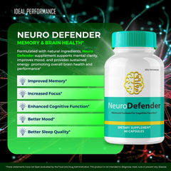 IDEAL PERFORMANCE Neuro Defender capsules in hand for on-the-go focus.