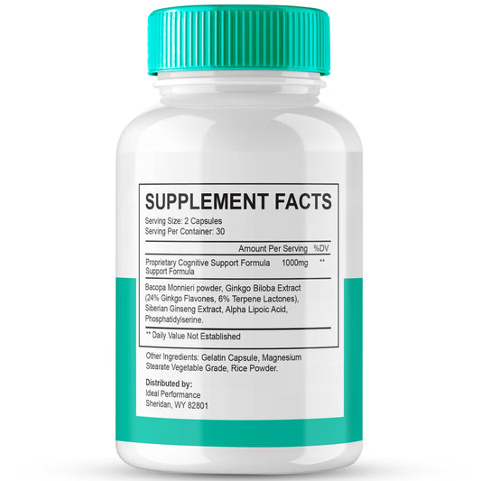 IDEAL PERFORMANCE Neuro Defender label close-up for daily brain support.
