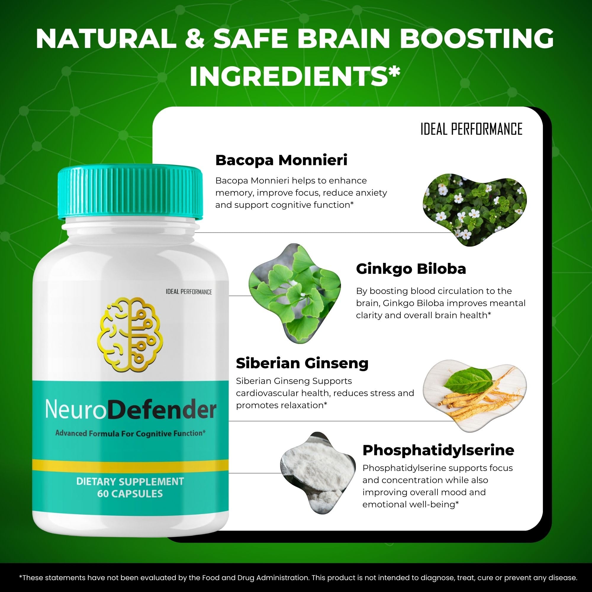 IDEAL PERFORMANCE Neuro Defender lifestyle scene emphasizing focus and clarity.