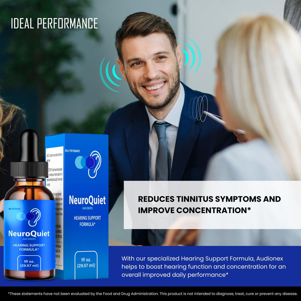 IDEAL PERFORMANCE NeuroQuiet 2-pack box pictured for convenient at-home use and savings.