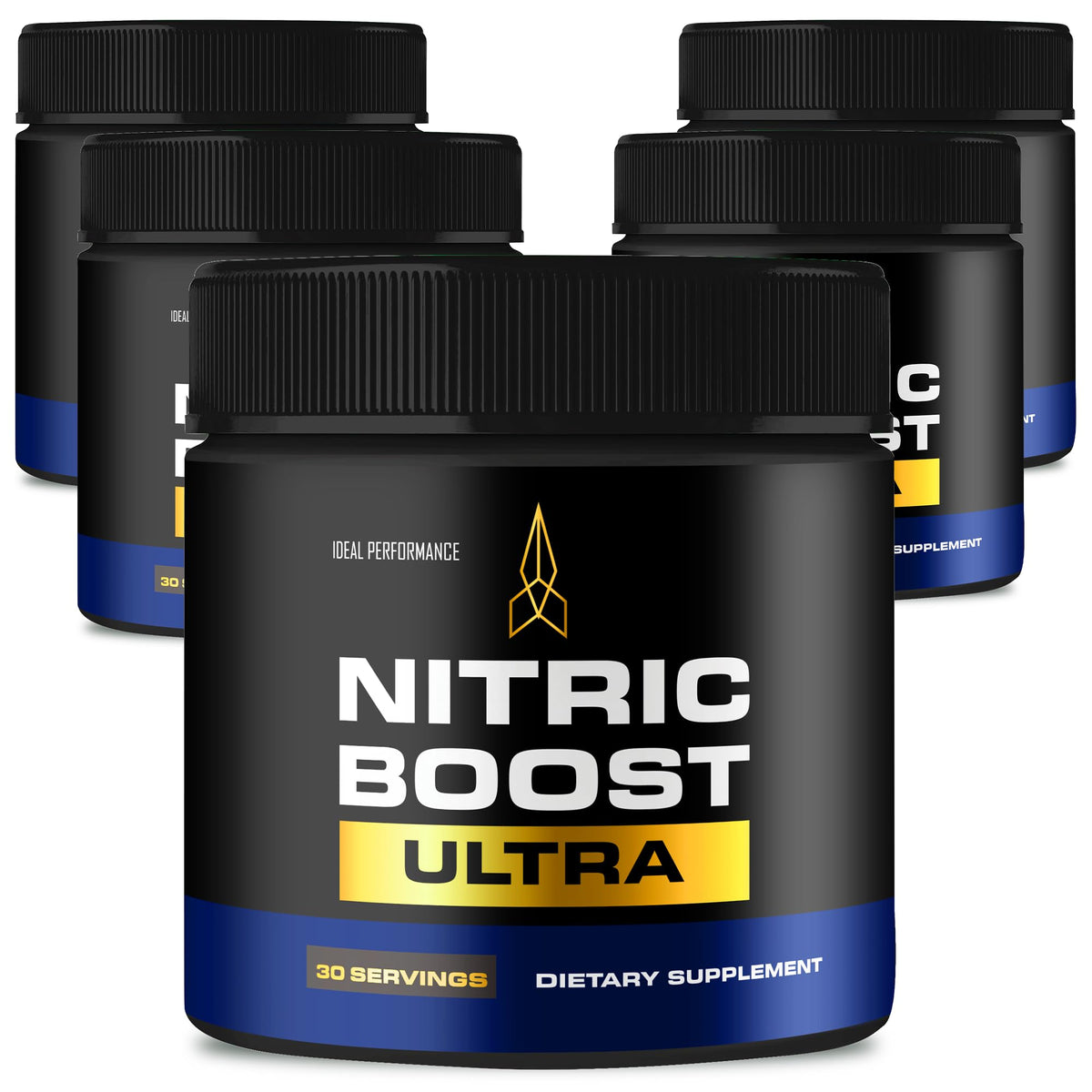 IDEAL PERFORMANCE Nitric Boost Ultra Purple Powder bottle ready for pre-workout energy boost.