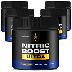 IDEAL PERFORMANCE Nitric Boost Ultra Purple Powder bottle ready for pre-workout energy boost.