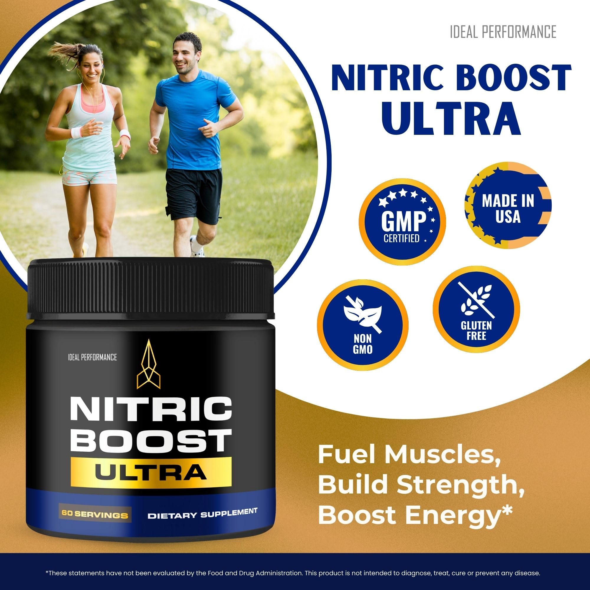 IDEAL PERFORMANCE Nitric Boost Ultra Purple Powder in glass for energizing beverages.