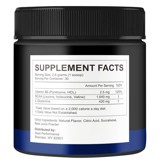 IDEAL PERFORMANCE Nitric Boost Ultra Purple Powder scoop simplifies precise daily dosing.
