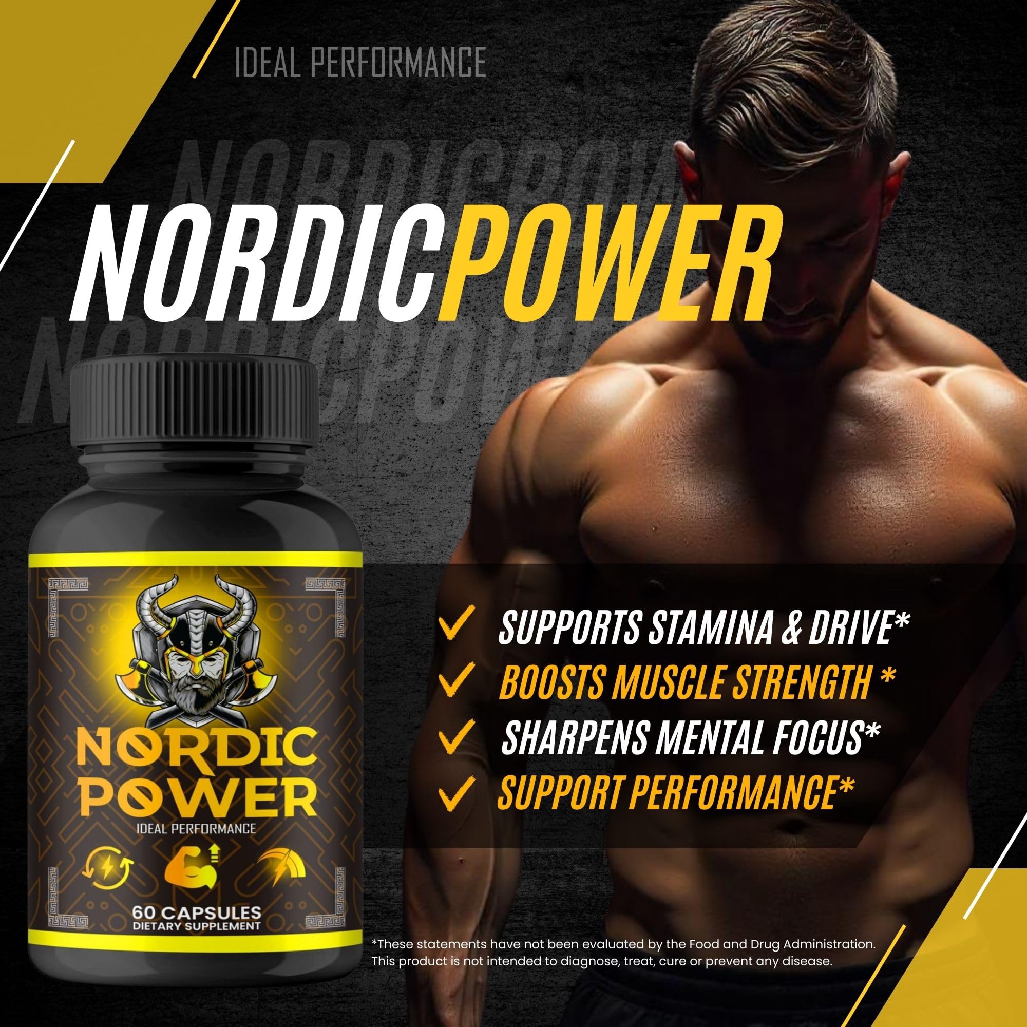 IDEAL PERFORMANCE Nordic Power Pills daily routine on a desk for easy access