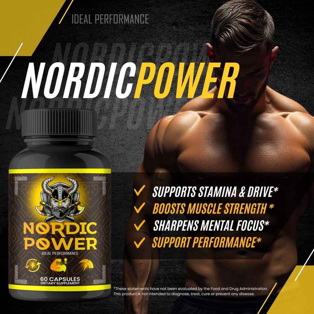 IDEAL PERFORMANCE Nordic Power Pills daily routine on a desk for easy access