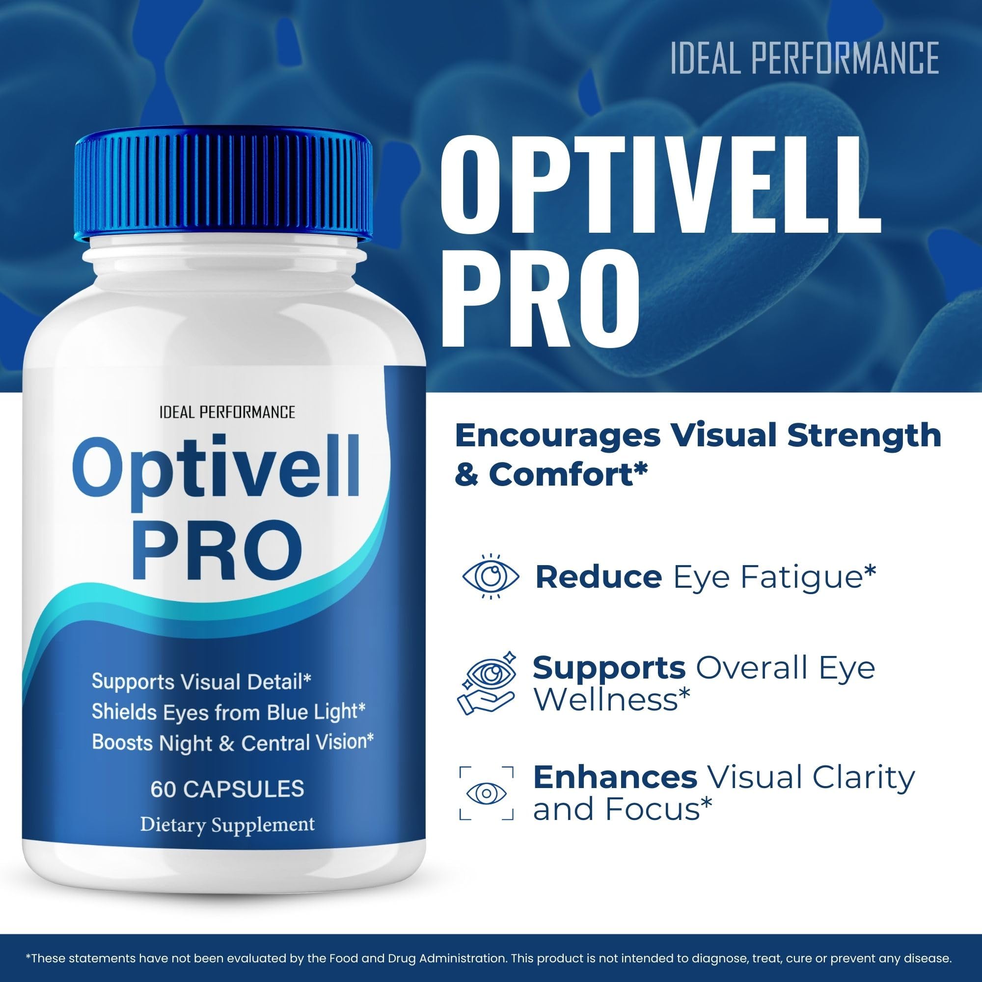 Optivell eye capsules on white background suggest all-natural wellness