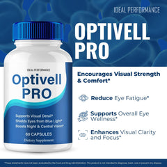 Optivell eye capsules on white background suggest all-natural wellness