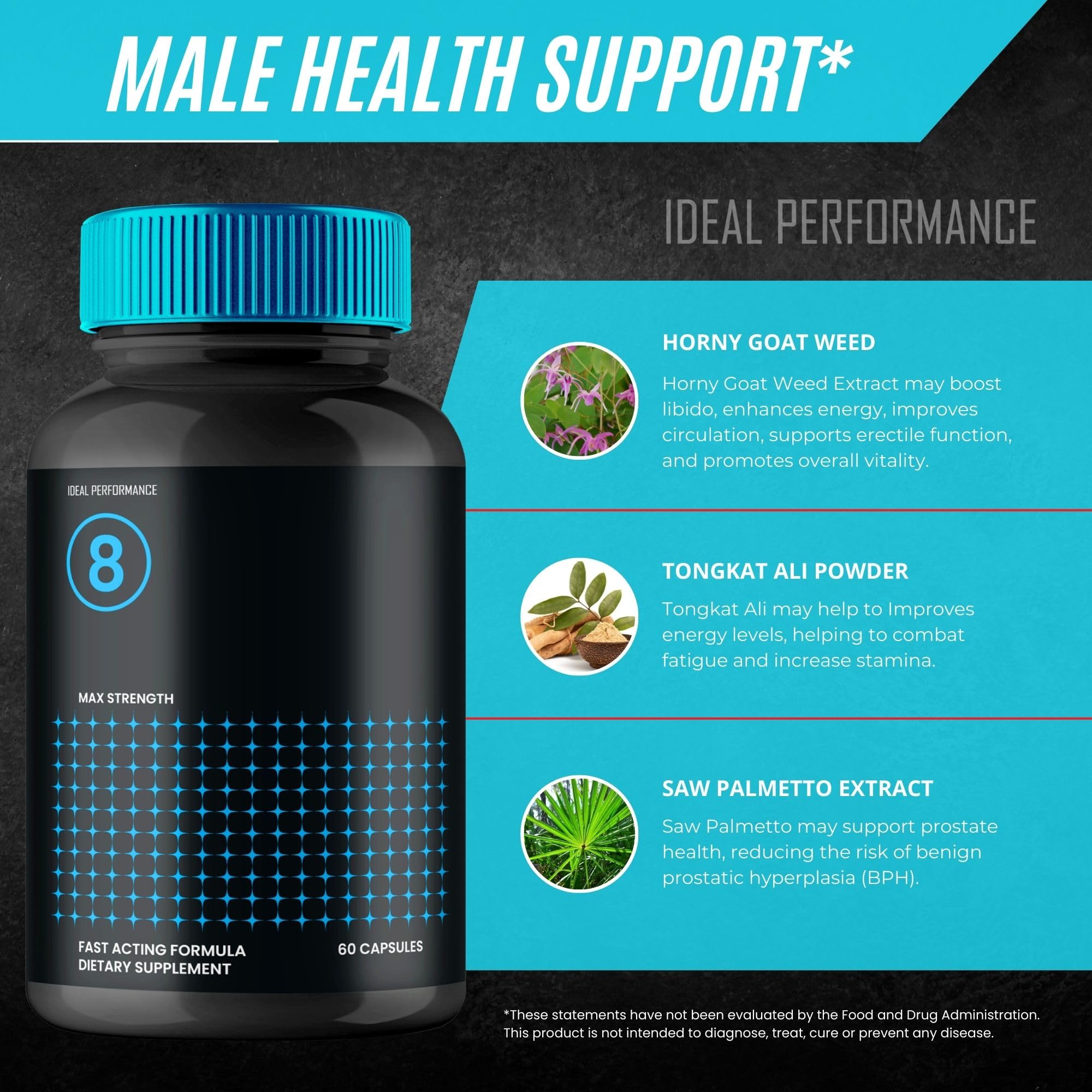 IDEAL PERFORMANCE packaging with brand logo and dosage information.
