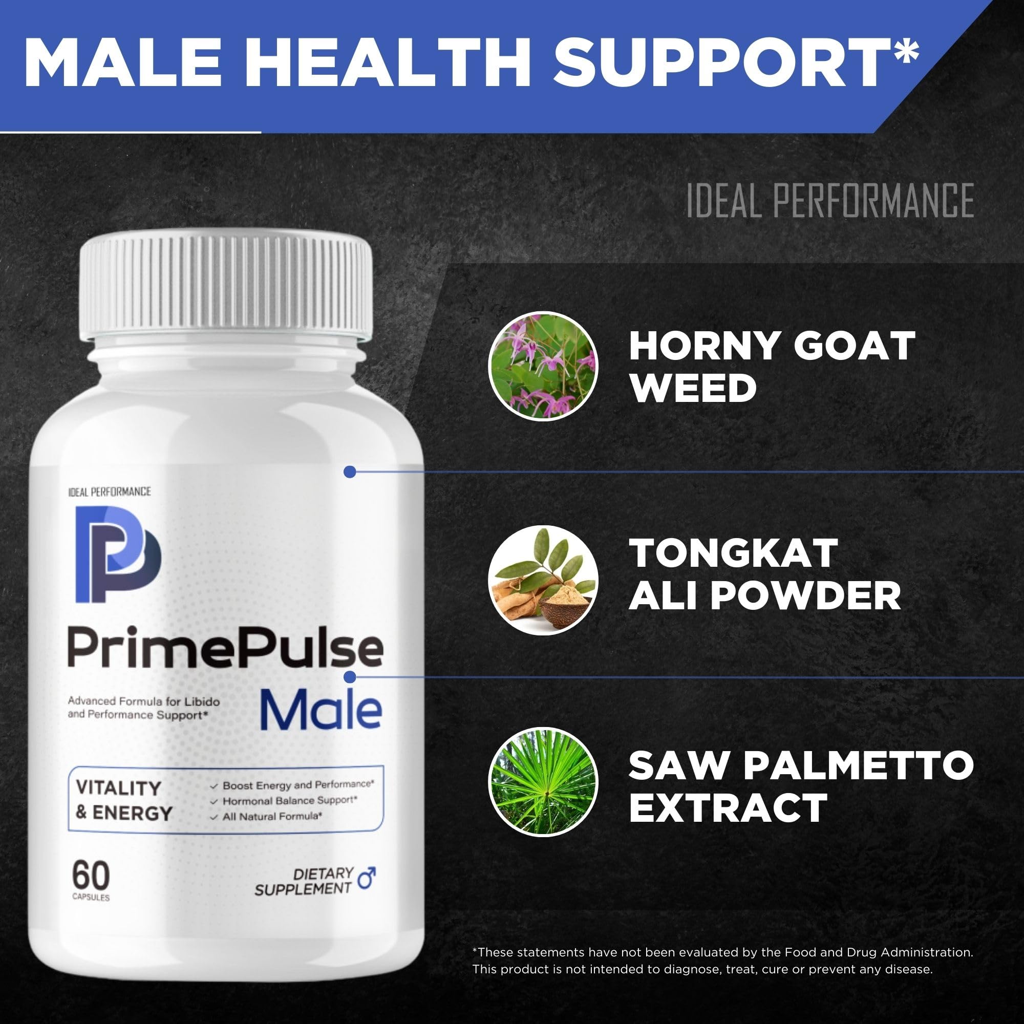 IDEAL PERFORMANCE Prime Pulse bottle on desk with notebook for convenient breaks during work.