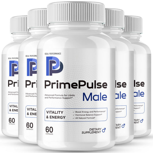 IDEAL PERFORMANCE Prime Pulse Capsules bottle on white surface for daily energy support.