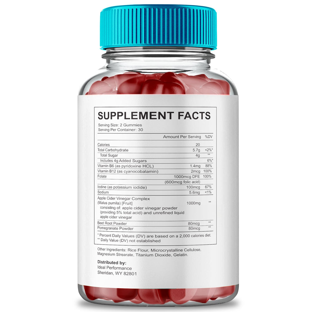 IDEAL PERFORMANCE Primo TRT Gummies label closeup highlights natural ingredients