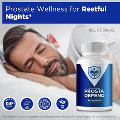 IDEAL PERFORMANCE Prosta Defend capsules closeup highlighting smooth tablets.