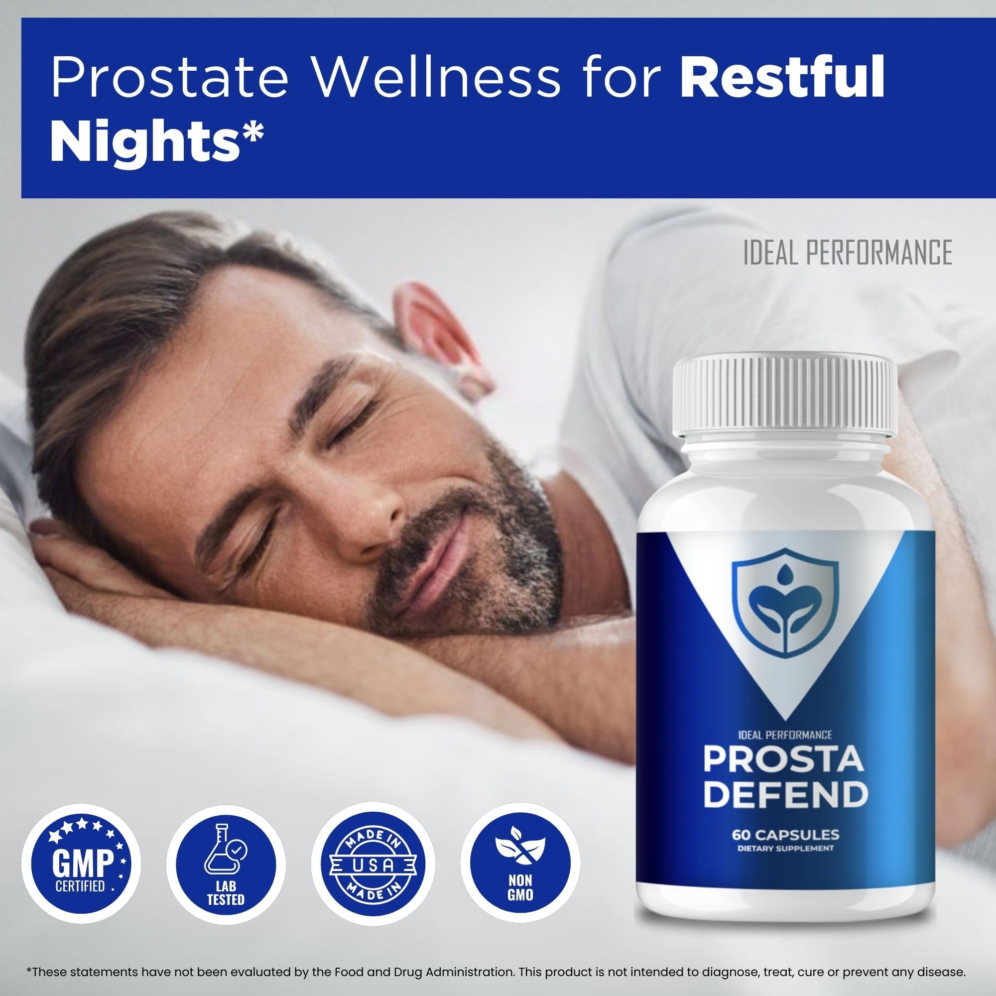 IDEAL PERFORMANCE Prosta Defend packaging box on store shelf to highlight wellness support