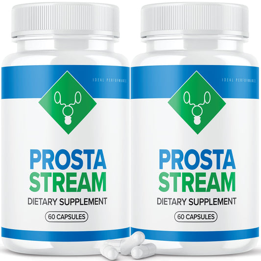 Ideal Performance Prosta Stream bottle with capsules for daily dietary use.