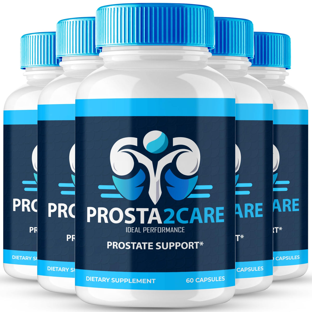 IDEAL PERFORMANCE Prosta2Care bottle front with easy-to-take capsules for daily support.