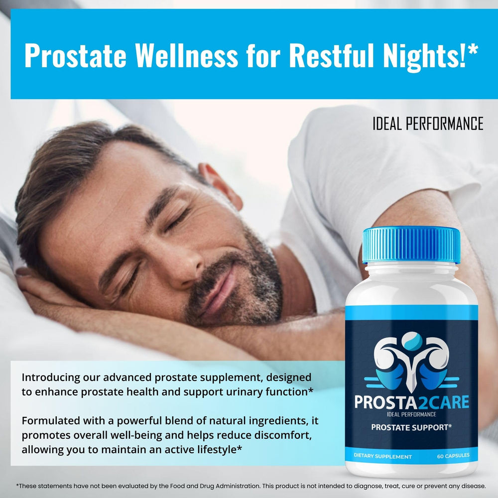 IDEAL PERFORMANCE Prosta2Care packaging box signals premium natural formula
