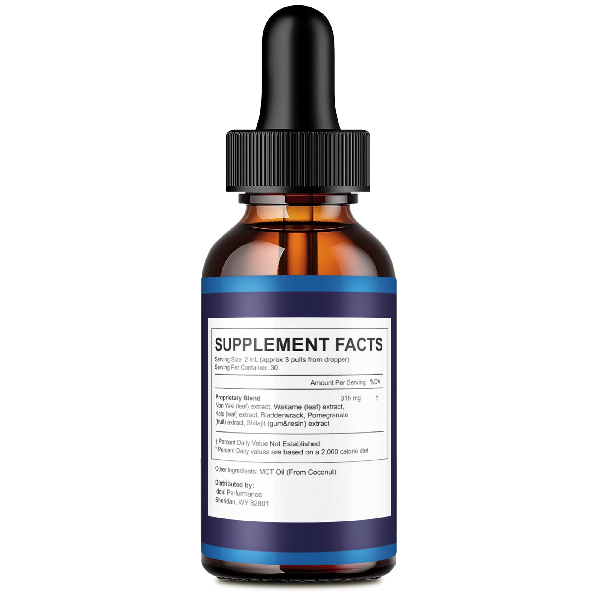 IDEAL PERFORMANCE Prostadine drops bottle pour showing convenient dosing.