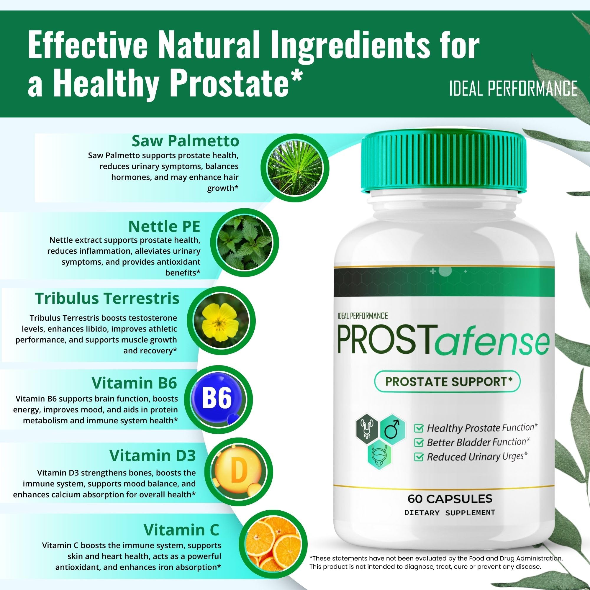 IDEAL PERFORMANCE Prostafense daily dose ready-to-take capsule for routine use.