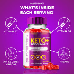 IDEAL PERFORMANCE Proton ACV Gummies texture close-up highlights chewable convenience.