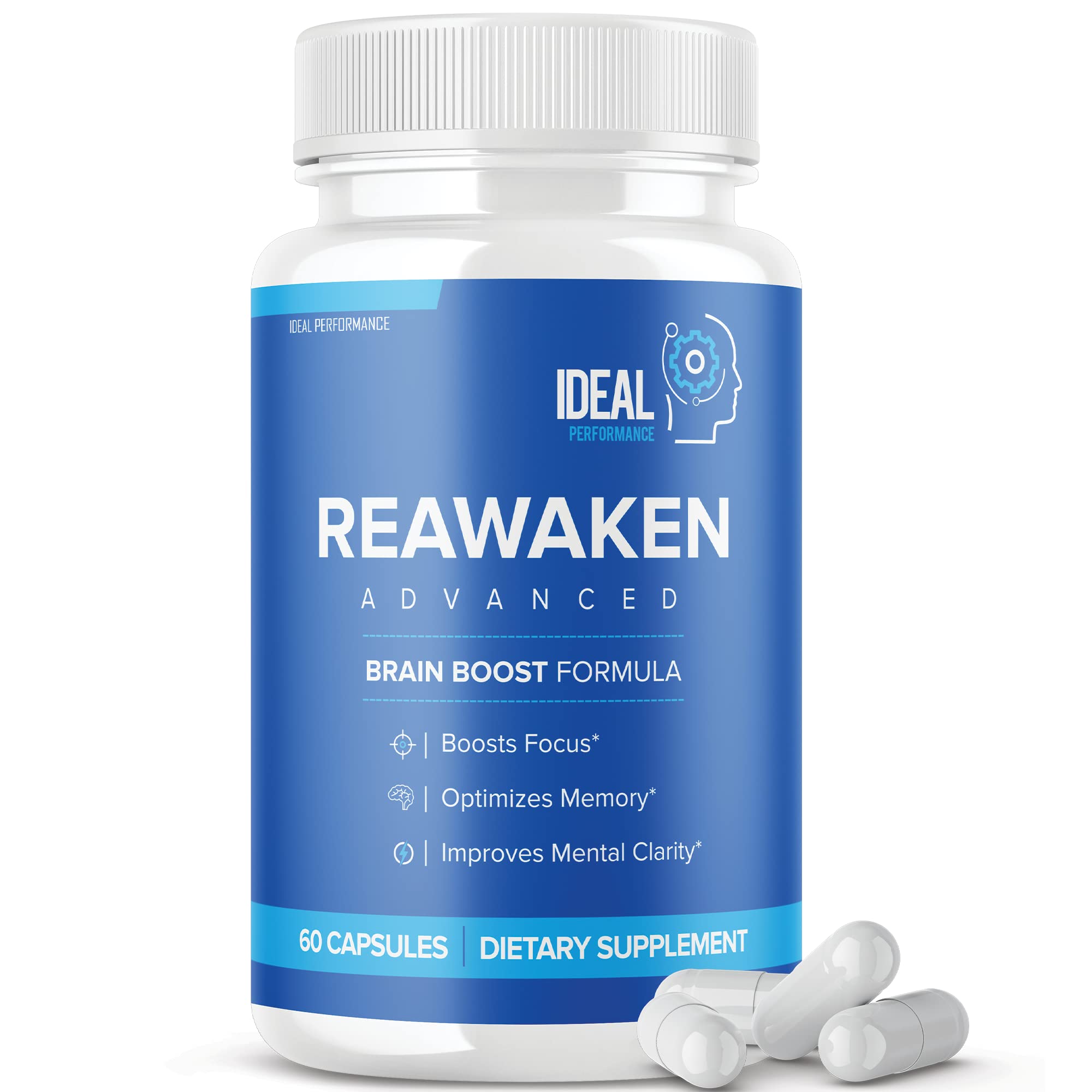 IDEAL PERFORMANCE Reawaken bottle cap, memory support potential and focus on display