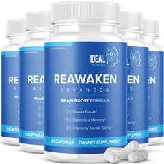 IDEAL PERFORMANCE Reawaken Brain bottle for daily focus support.