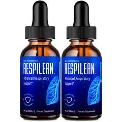 IDEAL PERFORMANCE Respilean drops bottle closeup for easy daily dosing and premium packaging.
