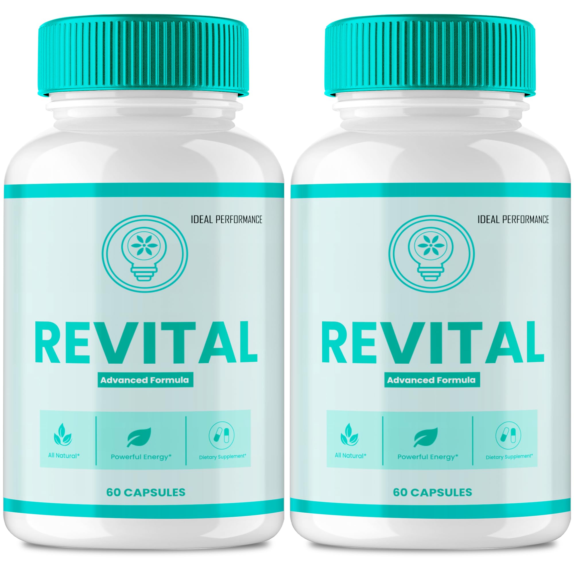 IDEAL PERFORMANCE Revital Capsules bottle shows premium daily vitality support