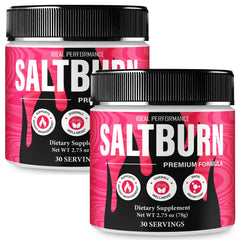 IDEAL PERFORMANCE SaltBurn Powder bottle with label suggests a premium daily wellness supplement.