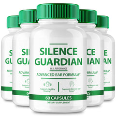 IDEAL PERFORMANCE Silence Guardian tinnitus capsule pack shown for daily use and convenience.