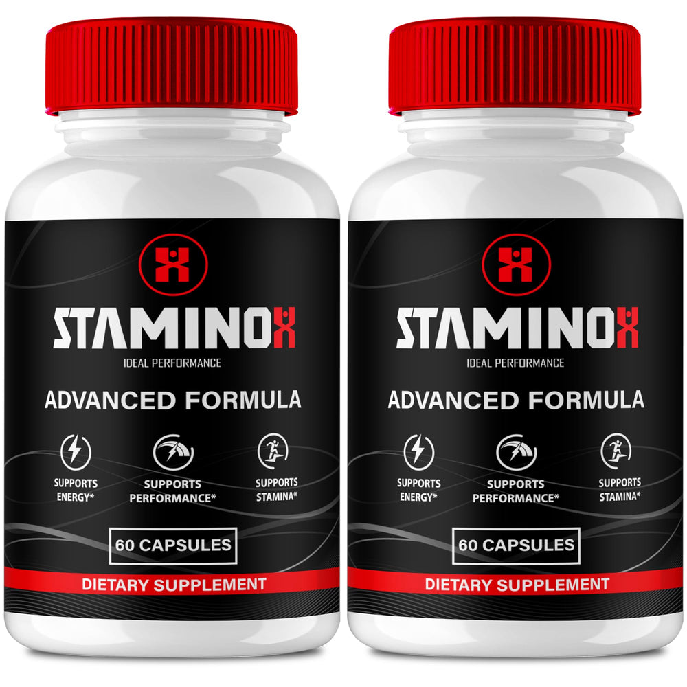 IDEAL PERFORMANCE Staminox capsules bottle shows daily energy support in action.