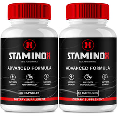 IDEAL PERFORMANCE Staminox capsules bottle shows daily energy support in action.