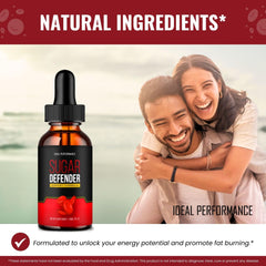 IDEAL PERFORMANCE Sugar Defender Drops bottle held in hand for portable use.