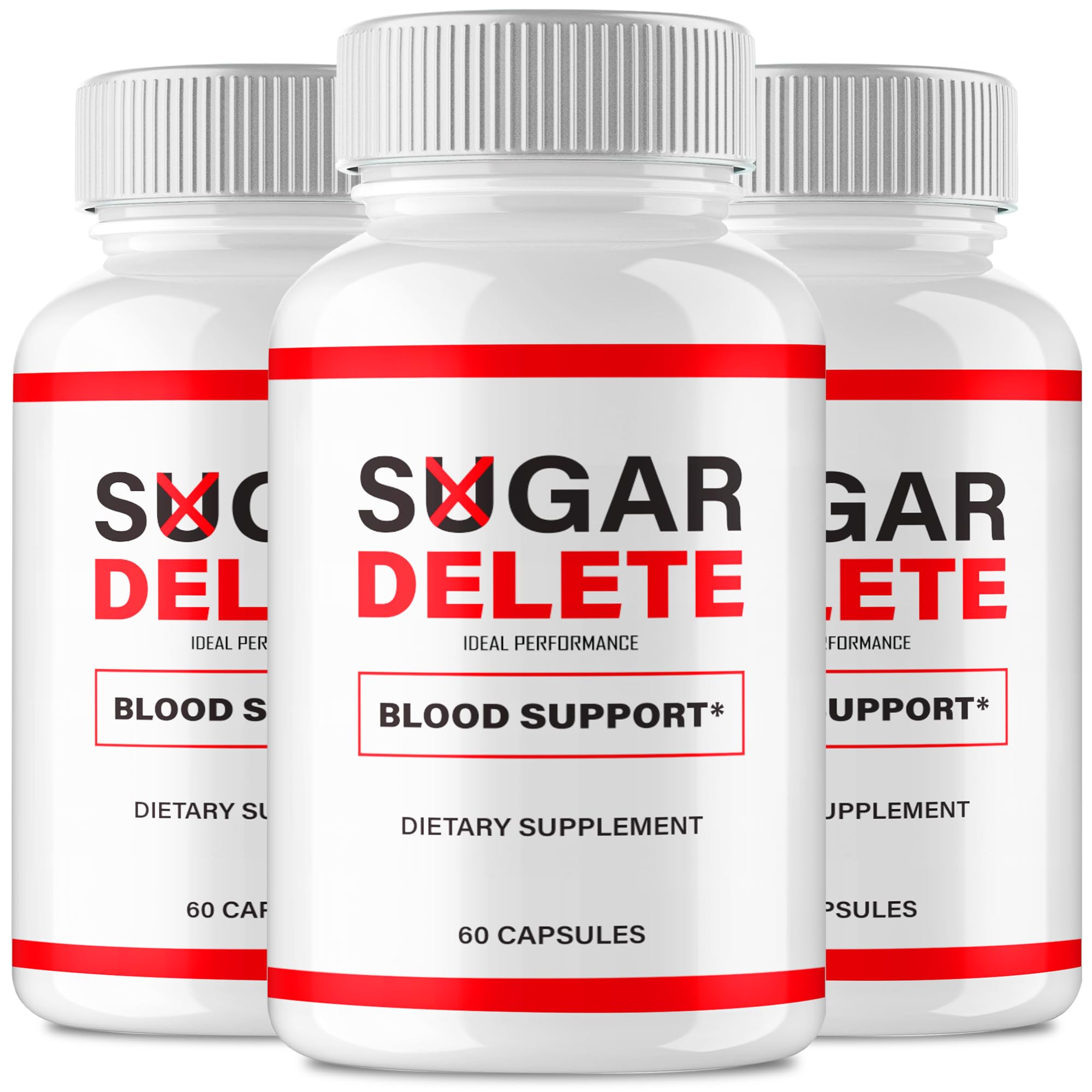 IDEAL PERFORMANCE Sugar Delete Capsules bottle front shows daily use potential for circulation support.
