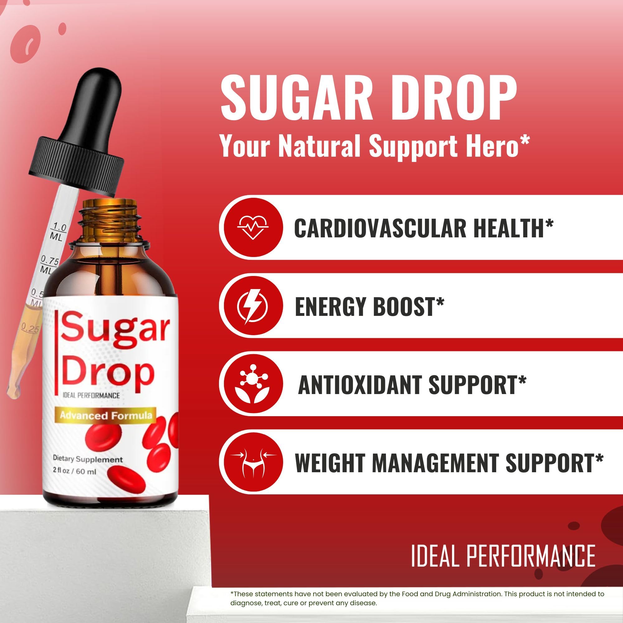 Sugar Drops on a table beside a glass, illustrating daily routine use.