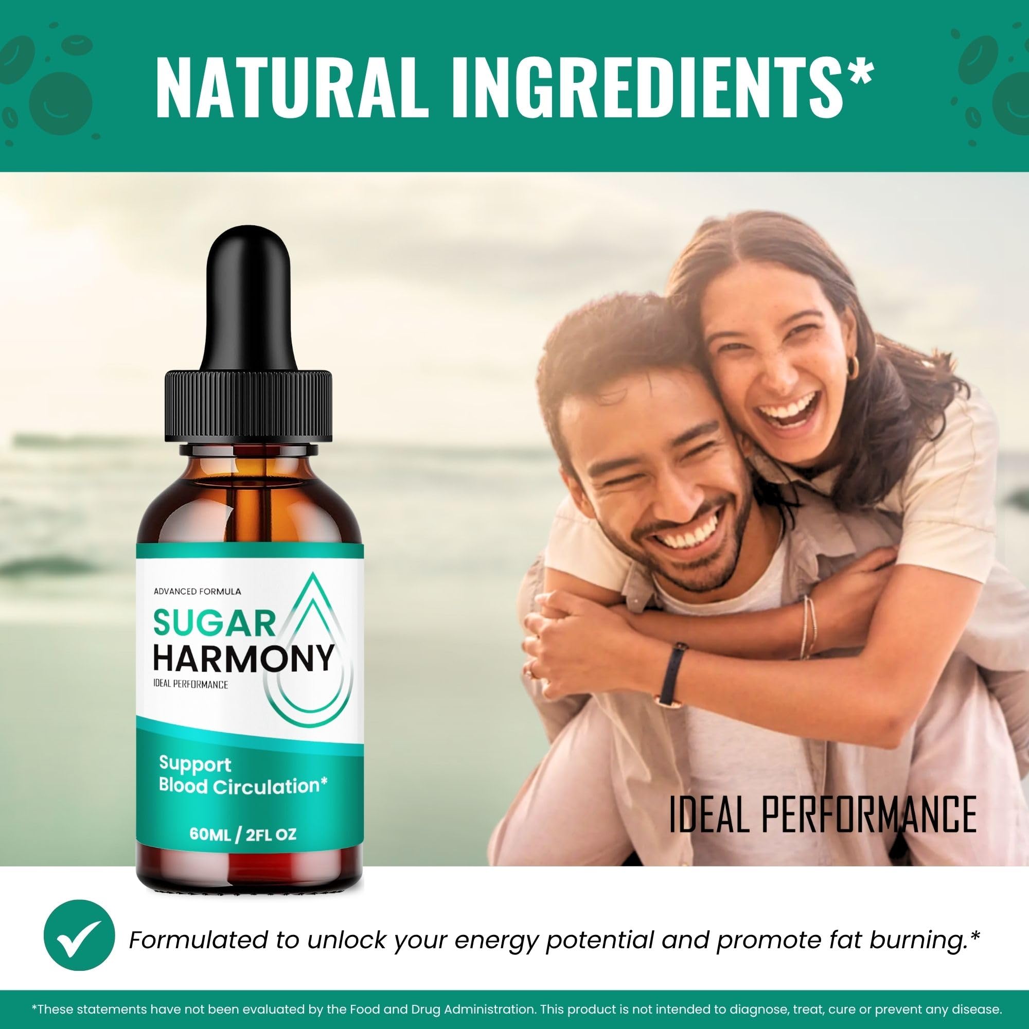 Ideal Performance Sugar Harmony bottle beside glass in daily routine