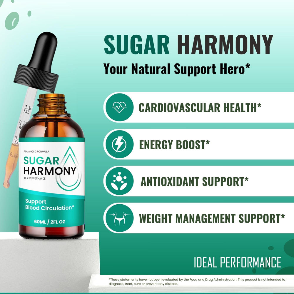 Ideal Performance Sugar Harmony drops bottle with convenient droppers