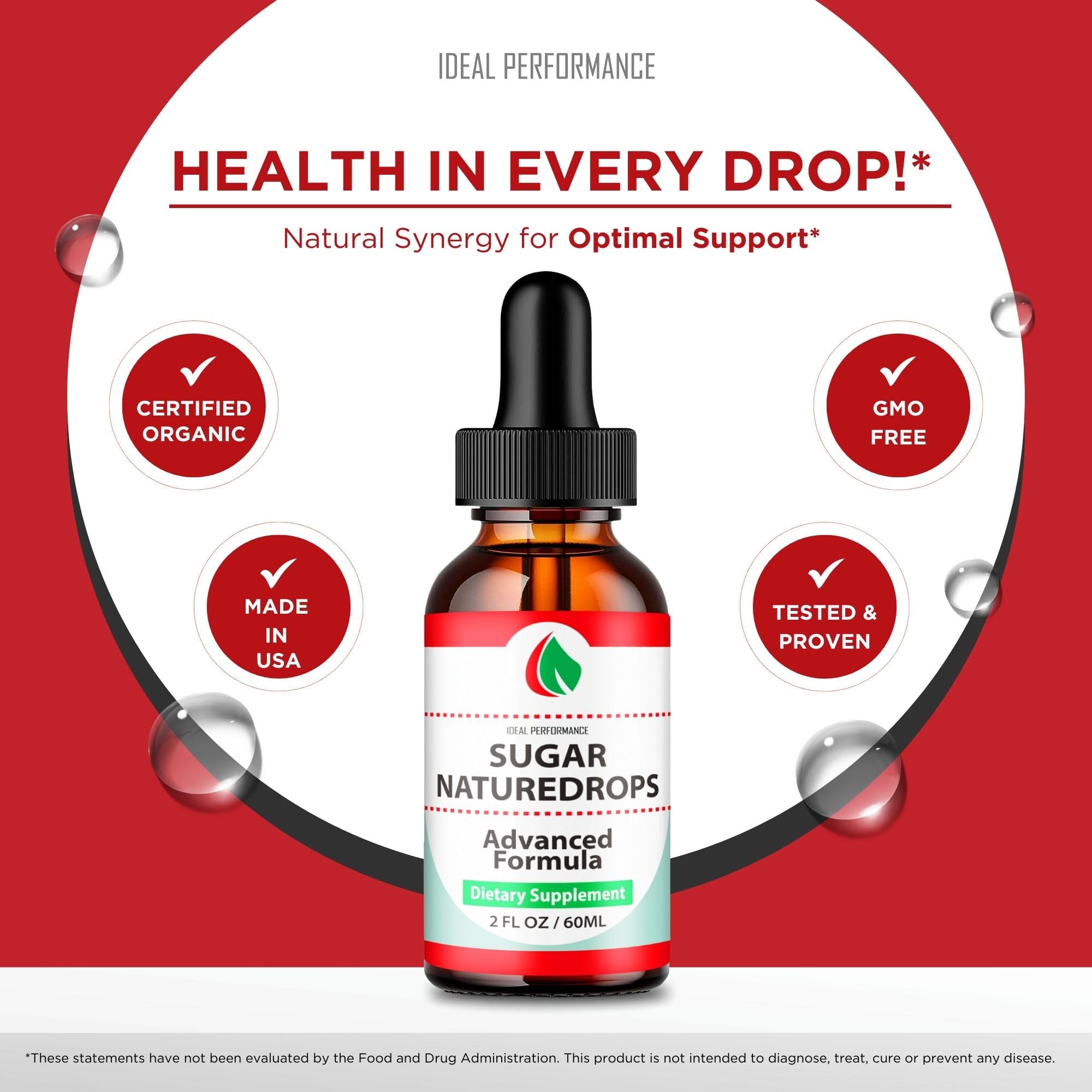 IDEAL PERFORMANCE Sugar Nature Drops liquid finish suggests smooth texture