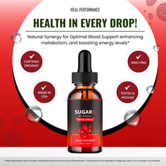IDEAL PERFORMANCE Sugar Six Drops dosing scene on countertop.