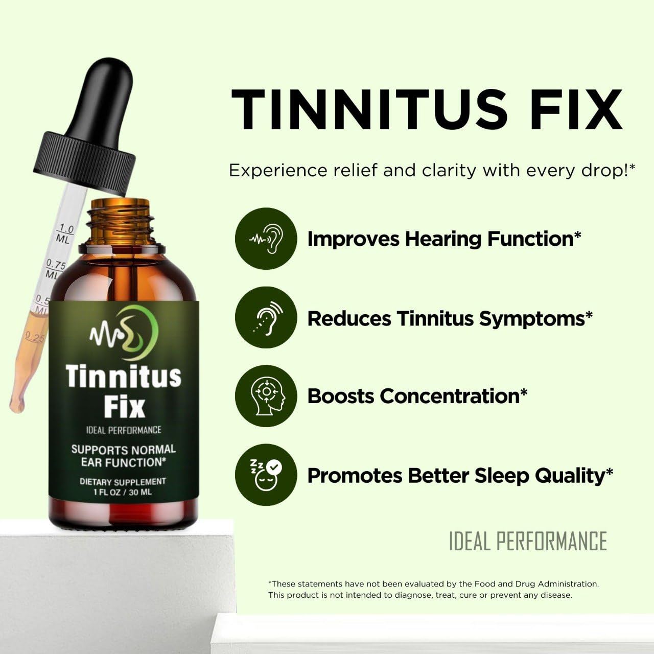 IDEAL PERFORMANCE Tinnitus Fix Drops two-pack image showing value