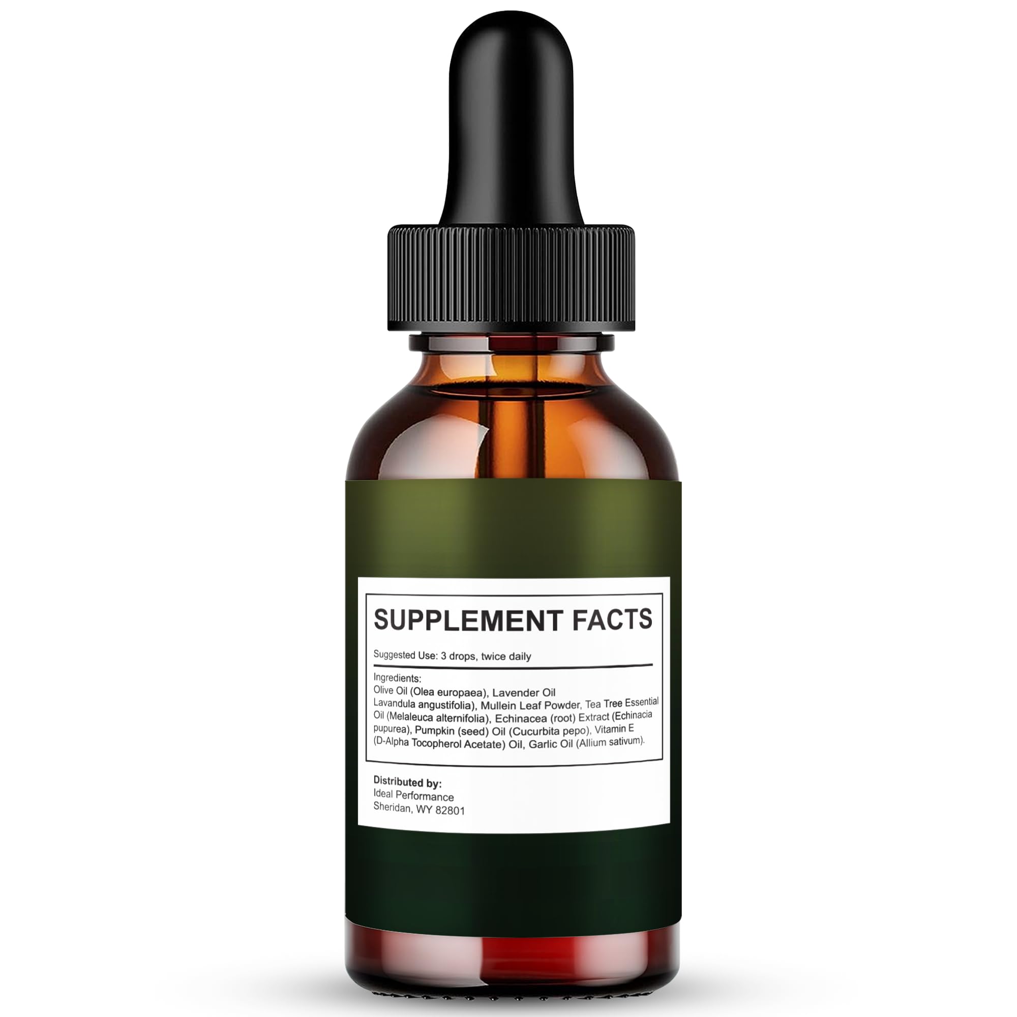 IDEAL PERFORMANCE Tinnitus Fix Drops dropper pouring for convenient dosing anytime