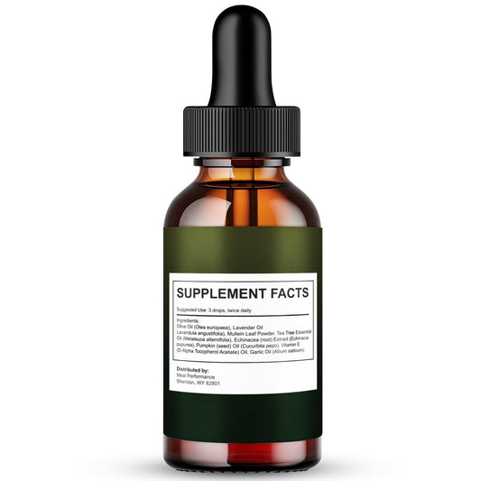 Close up of the Tinnitus Fix Drops dropper releasing a measured drop
