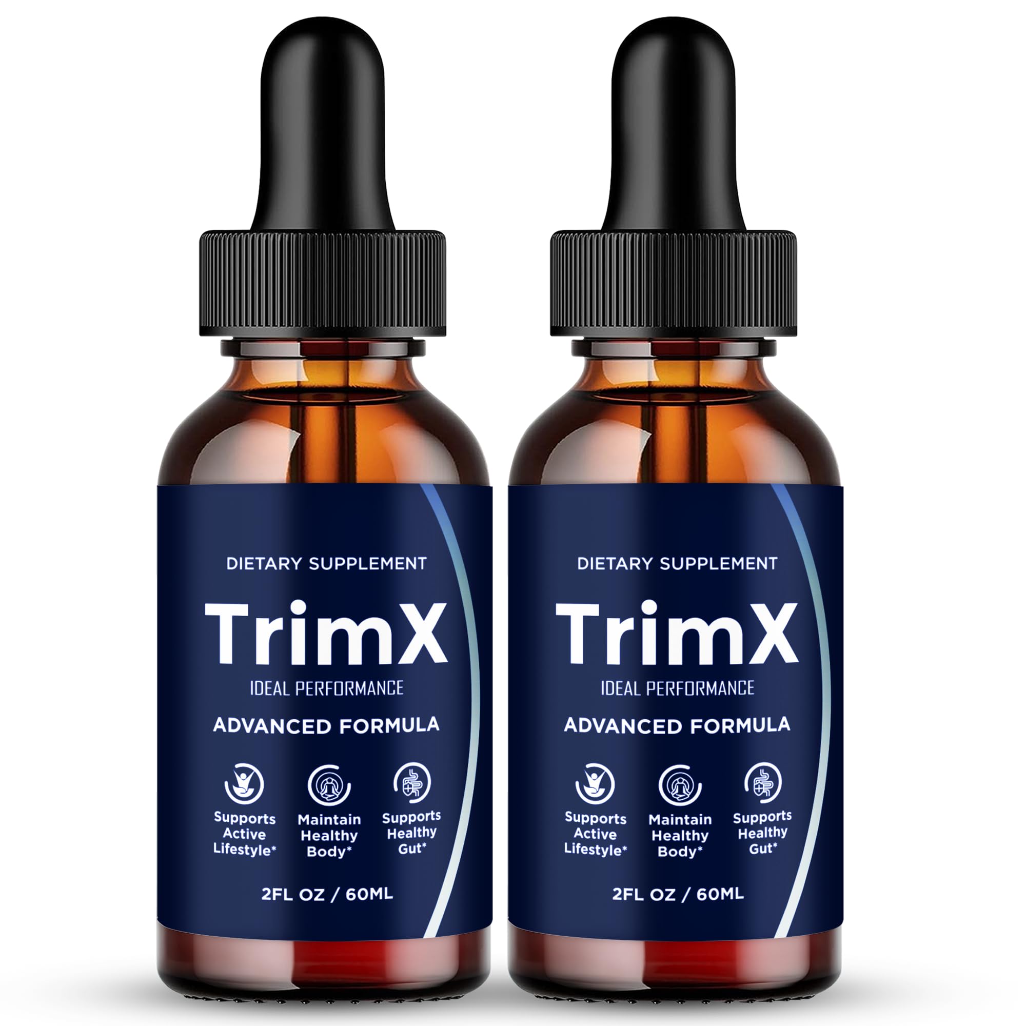 IDEAL PERFORMANCE TrimX Drops bottle front view for keto-friendly energy routines.