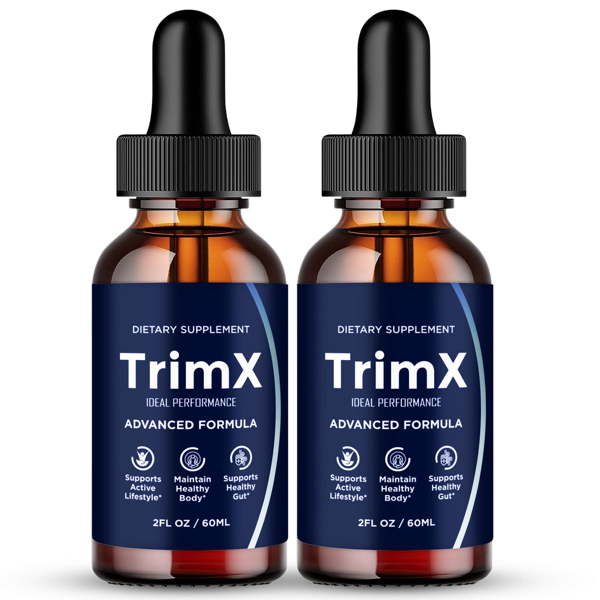 IDEAL PERFORMANCE TrimX Drops bottle front view for keto-friendly energy routines.