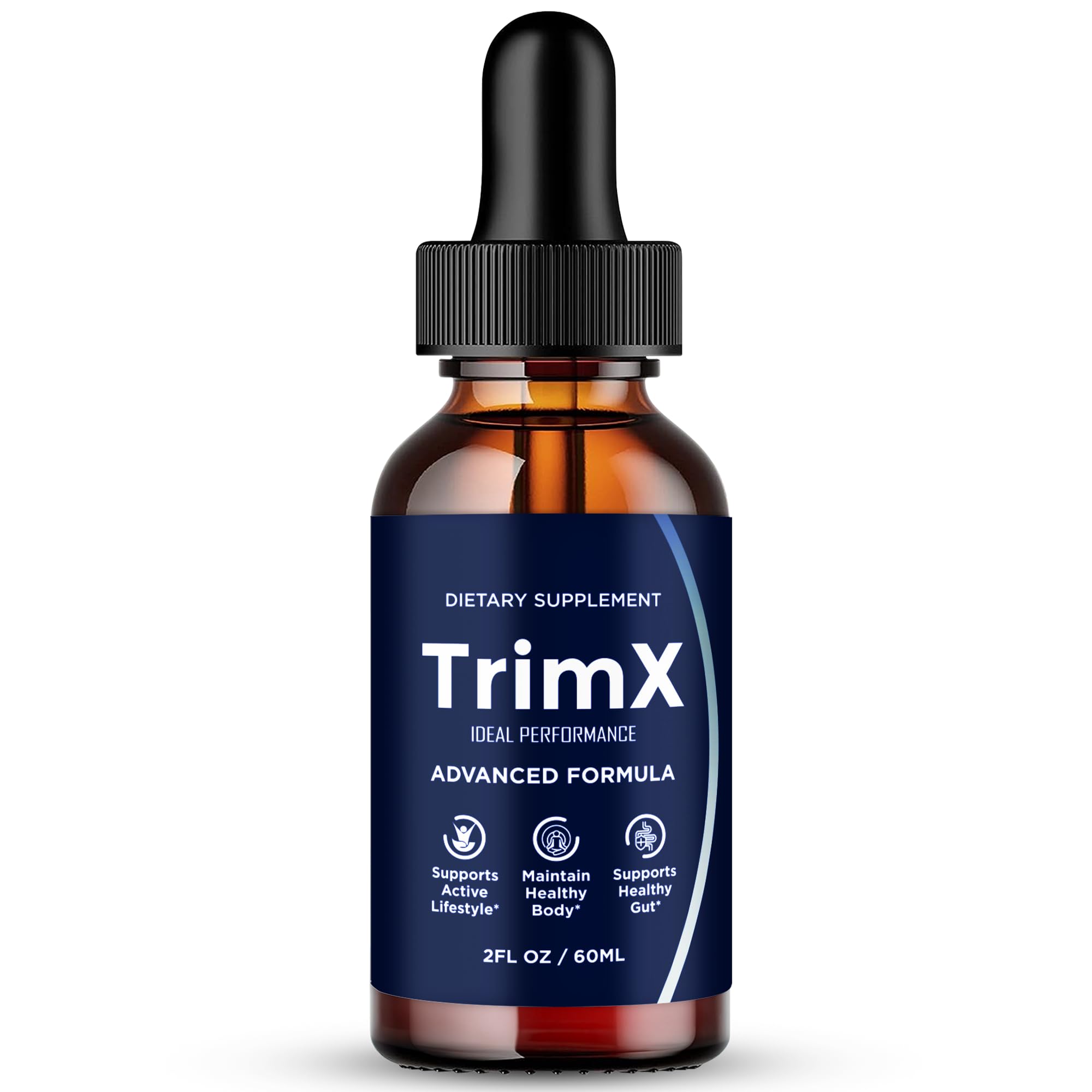IDEAL PERFORMANCE TrimX Drops bottle front shows sleek keto friendly packaging