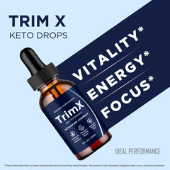 IDEAL PERFORMANCE TrimX Drops packaging box showcases official product identity.